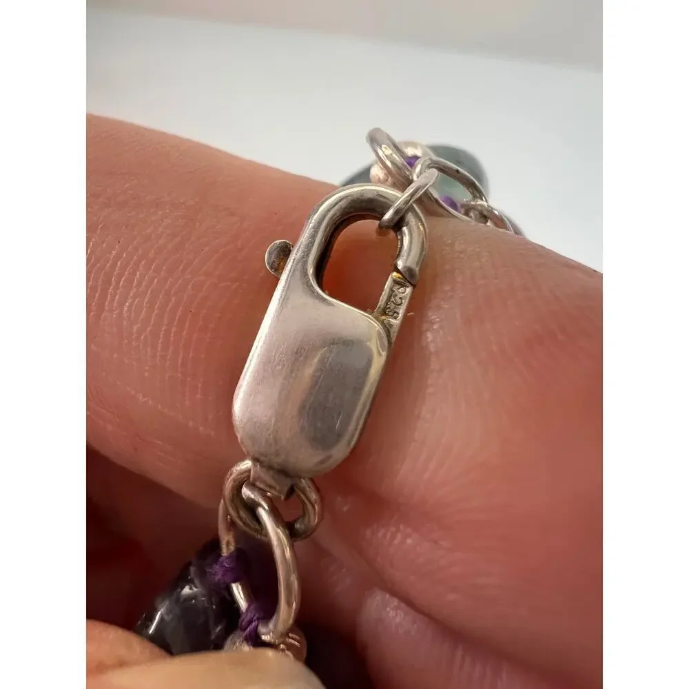 NEW Nate & Etan Fluorite knotted necklace with sterling silver clasp